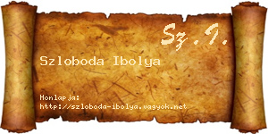 Szloboda Ibolya névjegykártya